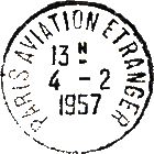 Timbre  date au type A7 avec mention : PARIS AVIATION ETRANGER / 