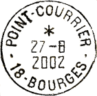 Timbre à date au type A9 avec mention "POINT COURRIER /