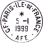 Timbre à date avec mention : CF et AFE /