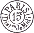 Timbre  date pour les lettres en port du de Paris  Paris / 