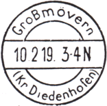 Timbre à date allemand récupéré (1918-1919) /