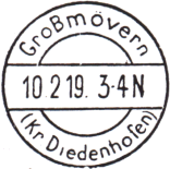 Timbre à date allemand récupéré (1918-1919) / 