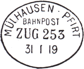 Timbre à date allemand récupéré (1918-1919) /
