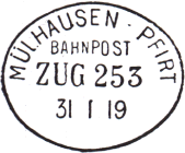 Timbre à date allemand récupéré (1918-1919) / 