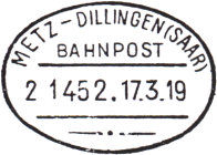 Timbre à date allemand récupéré (1918-1919) /