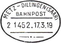 Timbre à date allemand récupéré (1918-1919) / 