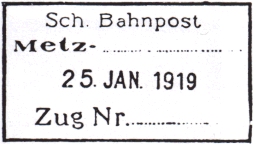 Timbre à date allemand récupéré (1918-1919) / 