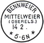 Timbres à date allemand récupéré (1918-1919) /