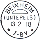 Timbre à date allemand récupéré (1918-1919) /