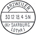 Timbre à date allemand récupéré (1918-1919) /
