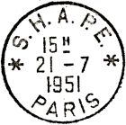 Timbre à date avec mention S.H.A /