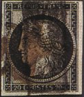 Les oblitération de janvier 1849