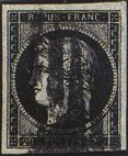 Les oblitération de janvier 1849
