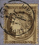 Timbre à date au type 16