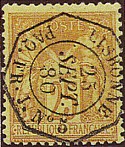 Timbres à date de lignes maritimes au type 15M-OCT-P avec mentions diverses
