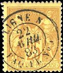 Timbre à date des lignes maritimes de 1865