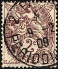 Timbre à date au type 04 avec mention PARIS entourés de numéros et mention PERIODIQUES