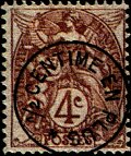 Timbre avec mention : 1/2 centime en plus