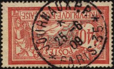 Timbre à date au type 04 avec lettres PP et nom de ville