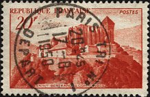 Timbre à date avec essai de 1950 avec mention "PARIS TRI N1 DEPART