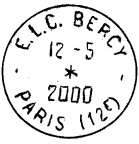 Timbre  date avec mention : E.L.C. BERCY / - PARIS (12E) - / 