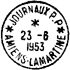 Timbre à date au type 04 avec lettres PP et nom de ville