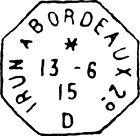 Timbre  date octogonal des ambulants de jour avec mention nom de ligne et numro de brigade / 