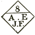 Marque carrée avec numéro de 1 à 15 et mention : AEJF