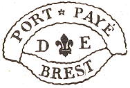 Marque de port payé de Brest : PORT PAYE BREST D E