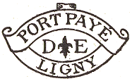 Marque de port pay de Ligny avec mention PORT PAYE DE LIGNY et fleur de Lys / 