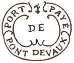 Marque de port pay de Pont de Vaux avec mention : PORT PAYE DE PONT DEVAUX / 