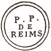 Marque double cercle de port pay de Reims avec mention : P.P. DE REIMS / 