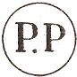 Marque circulaire avec lettres PP / 