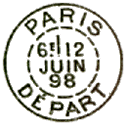 Timbre à date au type 84 : PARIS DEPART