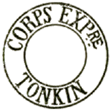 Timbre grand format sans bloc dateur avec mention : CORPS EXPre TONKIN / 