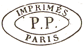 Timbre ovale mention : IMPRIMES P.P. / 