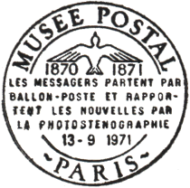 Timbre  date du muse postal de Paris / 
