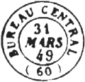 Oblitération de Janvier 1849 - Timbre à date du bureau central