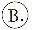 Indicatif alphabétique du bureau de quartier de Paris, bureau B (17/7,5 mm)
