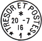 Les secteurs postaux - Timbre  date au type 04 / 