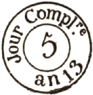 Timbre  date type II de 1802 avec jour complmentaire