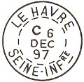 Timbre  date au type 84 avec lettre C (CAISSE) dans le bloc dateur CAISSE