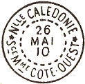 Timbre  date avec mention : Nlle CALEDONIE Sce Mme COTE OUEST / 
