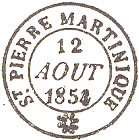 Timbre  date circulaire avec fleuron nom de ville et mention : MARTINIQUE / 