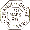 Timbre à date hexagonal mention : GRANDE COMORE
