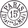 Timbre  date pour les lettres en port du de Paris  Paris