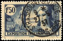 Exposition internationale de 1936 - Timbre et oblitration